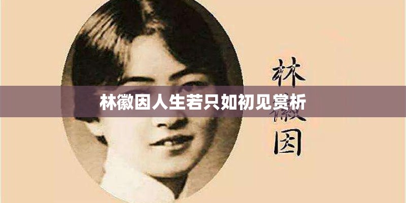 林徽因人生若只如初见赏析