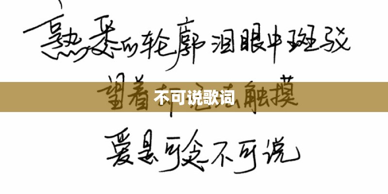 不可说歌词