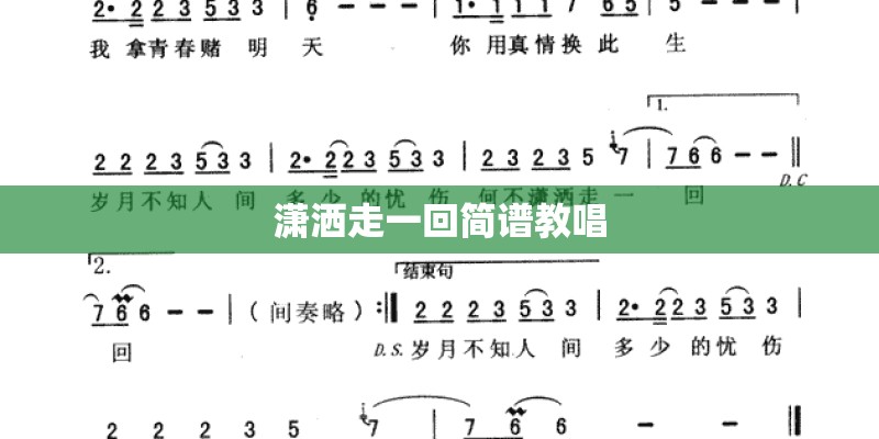 潇洒走一回简谱教唱