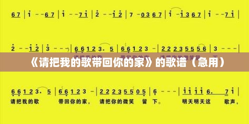 《请把我的歌带回你的家》的歌谱（急用）