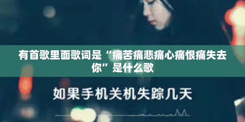 有首歌里面歌词是“痛苦痛悲痛心痛恨痛失去你”是什么歌