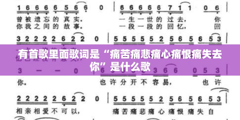 有首歌里面歌词是“痛苦痛悲痛心痛恨痛失去你”是什么歌