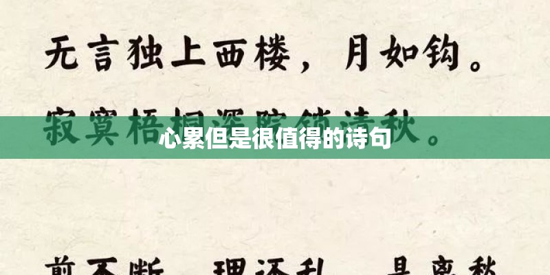 心累但是很值得的诗句