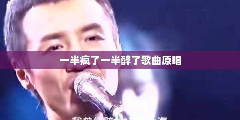 一半疯了一半醉了歌曲原唱