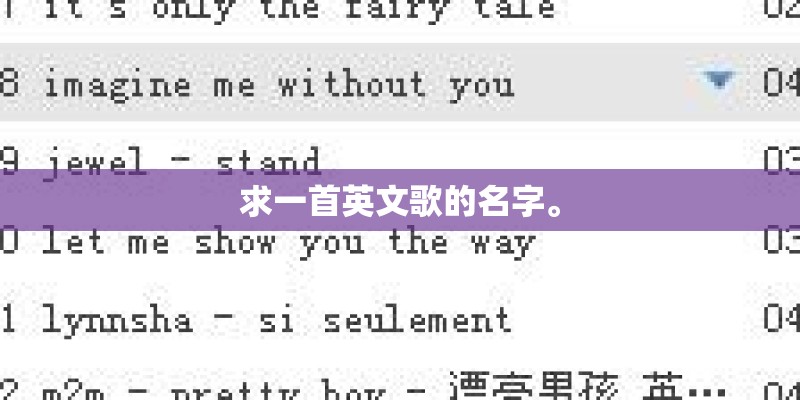 求一首英文歌的名字。