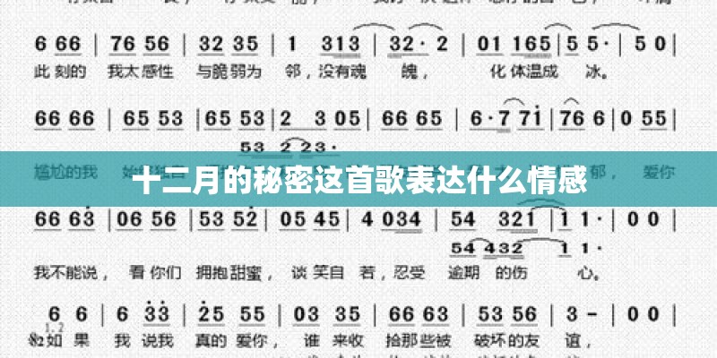 十二月的秘密这首歌表达什么情感