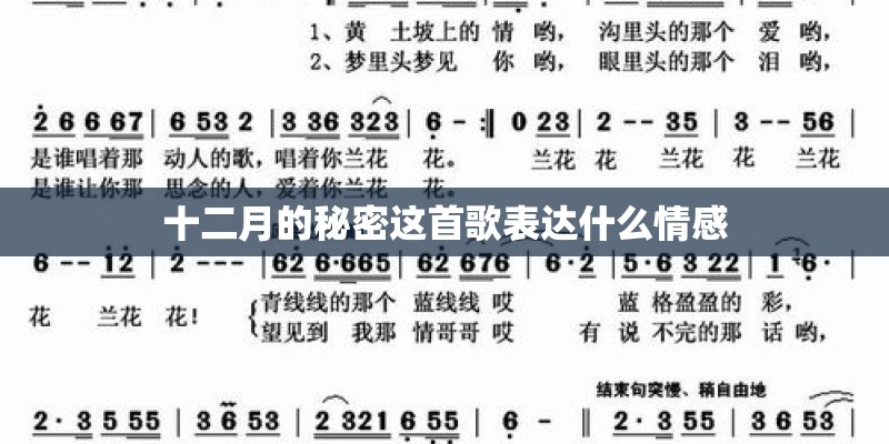 十二月的秘密这首歌表达什么情感