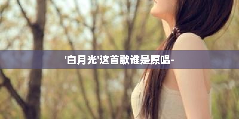 '白月光'这首歌谁是原唱-