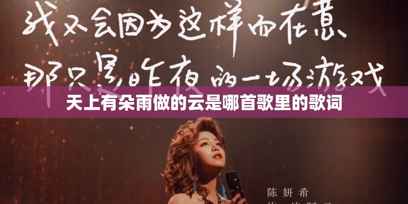 天上有朵雨做的云是哪首歌里的歌词