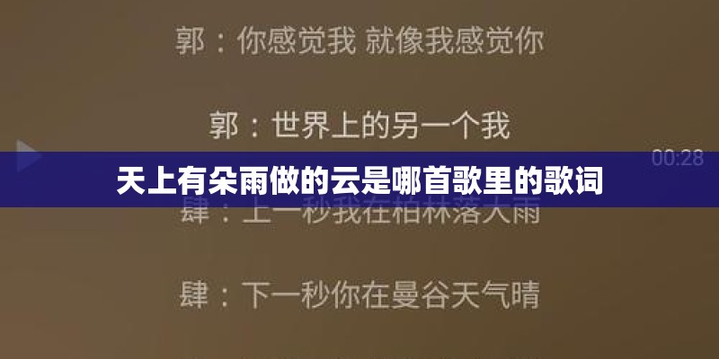 天上有朵雨做的云是哪首歌里的歌词