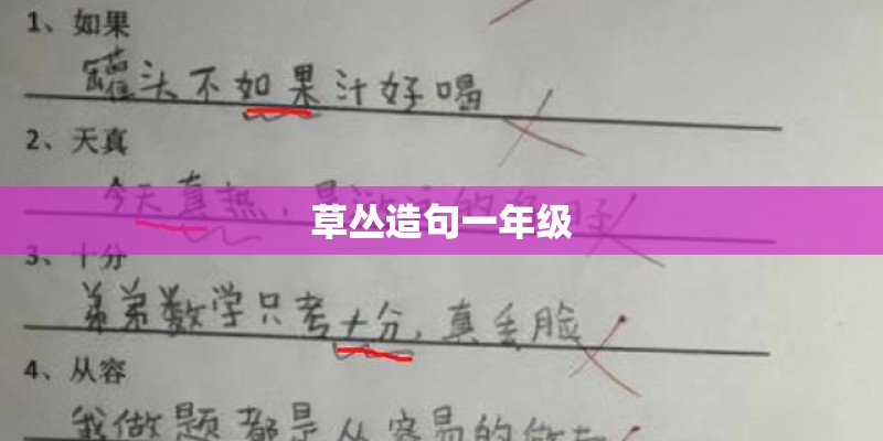 草丛造句一年级