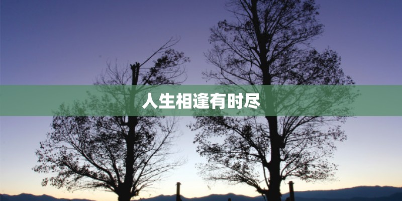人生相逢有时尽