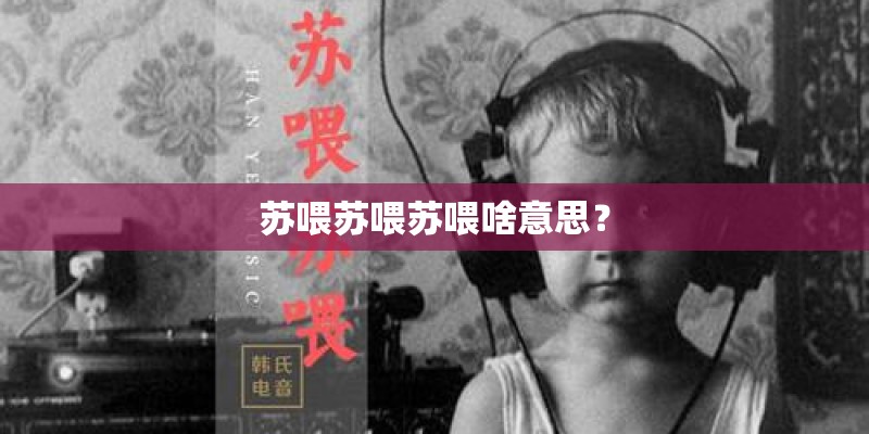 苏喂苏喂苏喂啥意思？