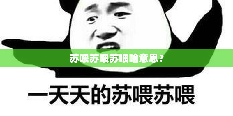 苏喂苏喂苏喂啥意思？