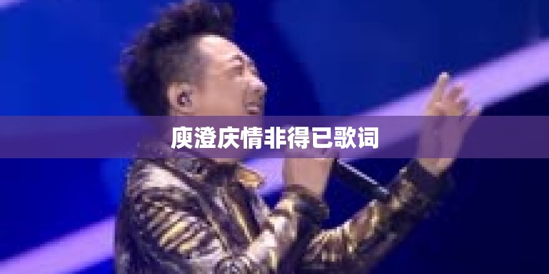 庾澄庆情非得已歌词