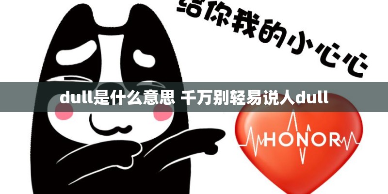 dull是什么意思 千万别轻易说人dull