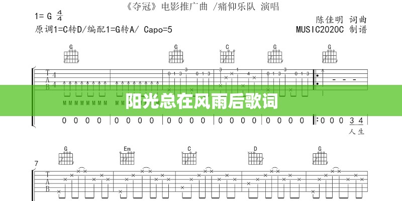 阳光总在风雨后歌词