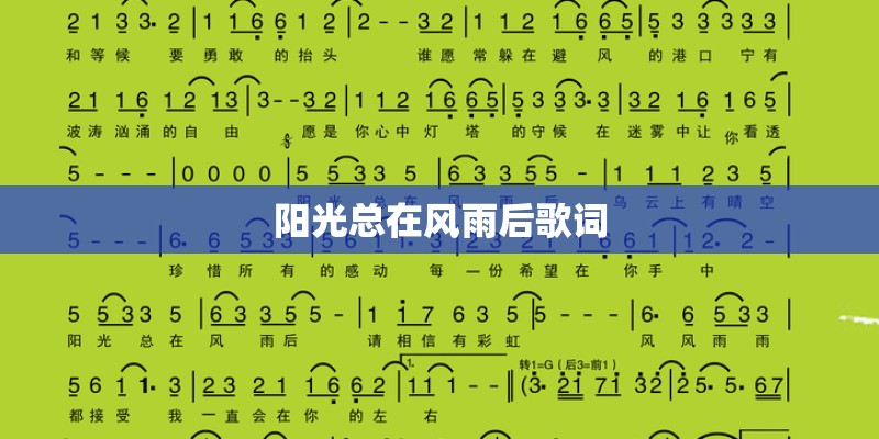 阳光总在风雨后歌词