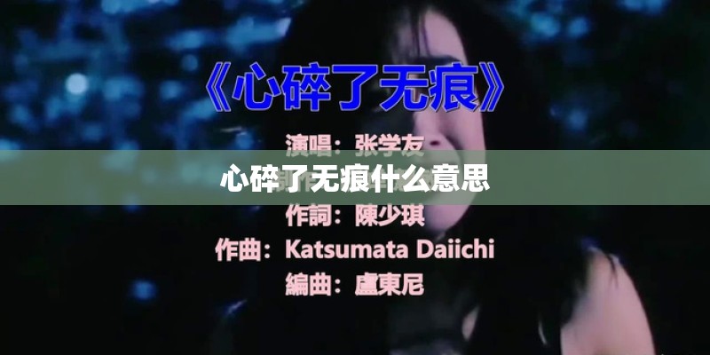 心碎了无痕什么意思