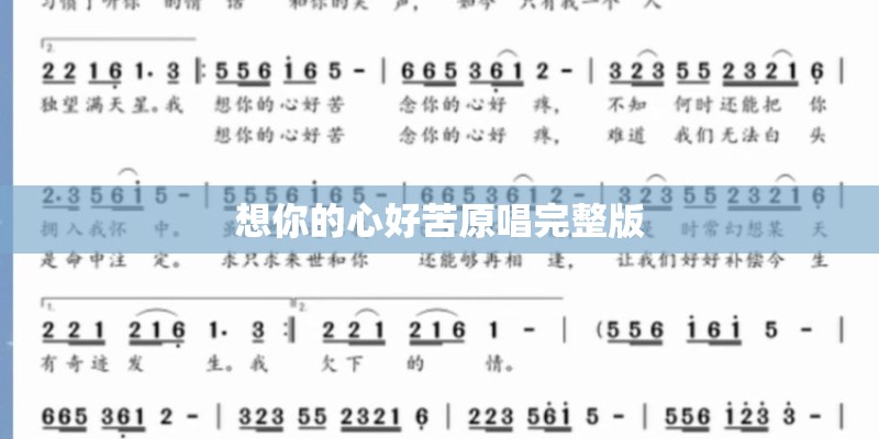 想你的心好苦原唱完整版