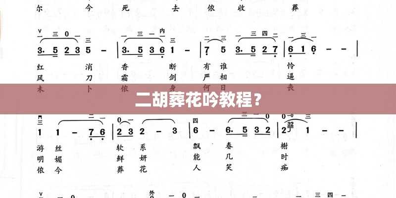 二胡葬花吟教程? 二胡葬花吟教程?