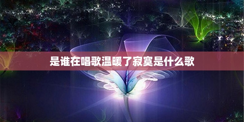 是谁在唱歌温暖了寂寞是什么歌 是谁在唱歌温暖了寂寞是什么歌