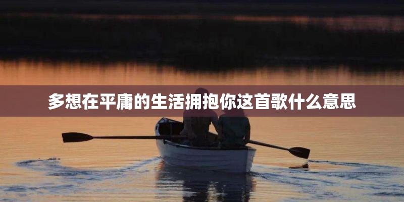 多想在平庸的生活拥抱你这首歌什么意思