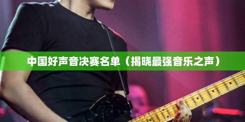 中国好声音决赛名单（揭晓最强音乐之声）