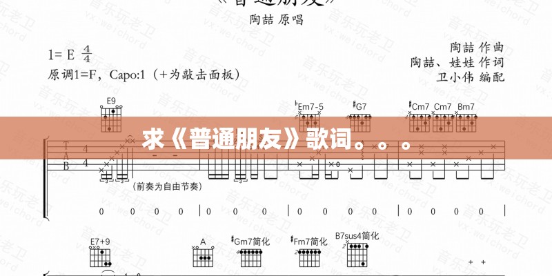 求《普通朋友》歌词。。。