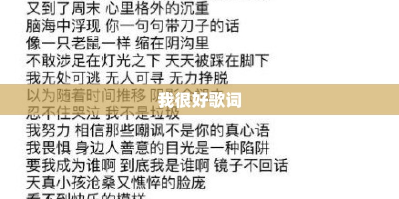 我很好歌词