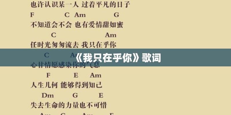 《我只在乎你》歌词