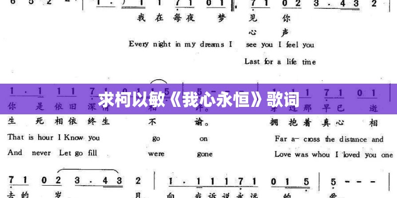 求柯以敏《我心永恒》歌词 求柯以敏《我心永恒》歌词