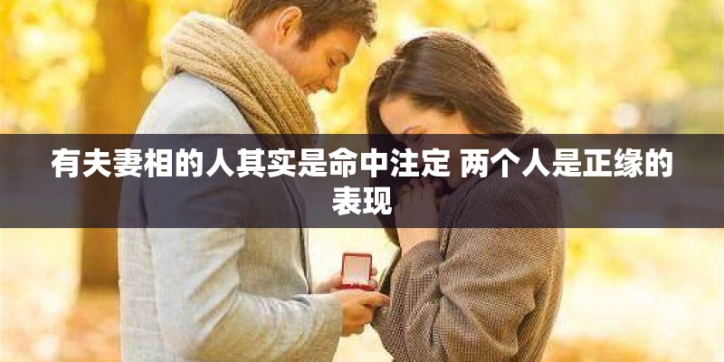 有夫妻相的人其实是命中注定 两个人是正缘的表现