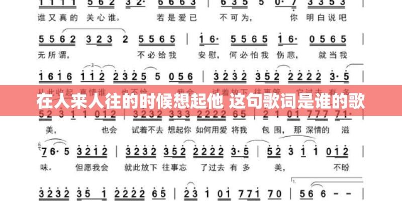在人来人往的时候想起他 这句歌词是谁的歌