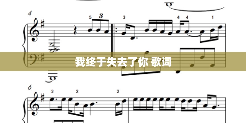 我终于失去了你 歌词