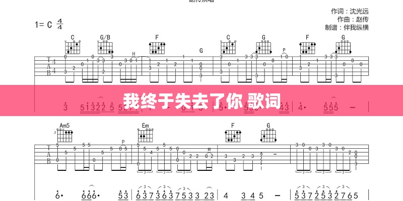 我终于失去了你 歌词