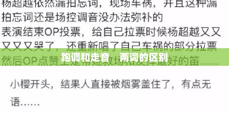 跑调和走音　两词的区别