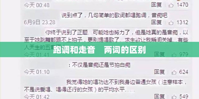跑调和走音　两词的区别