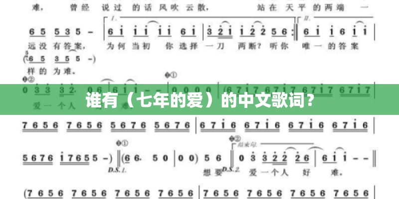 谁有（七年的爱）的中文歌词？