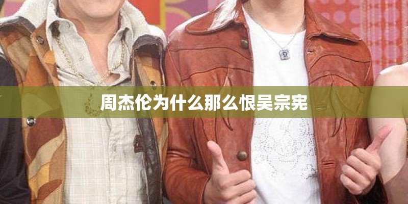 周杰伦为什么那么恨吴宗宪