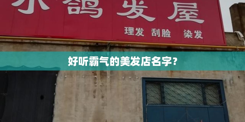 好听霸气的美发店名字？