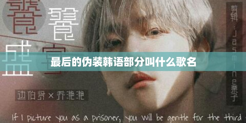 最后的伪装韩语部分叫什么歌名