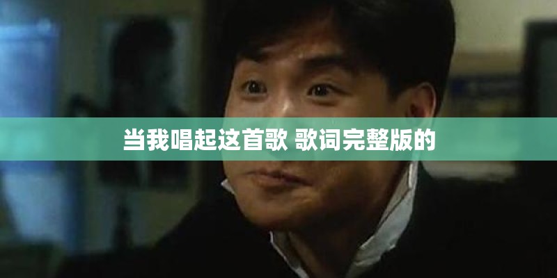 当我唱起这首歌 歌词完整版的