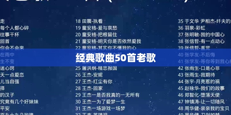 经典歌曲50首老歌