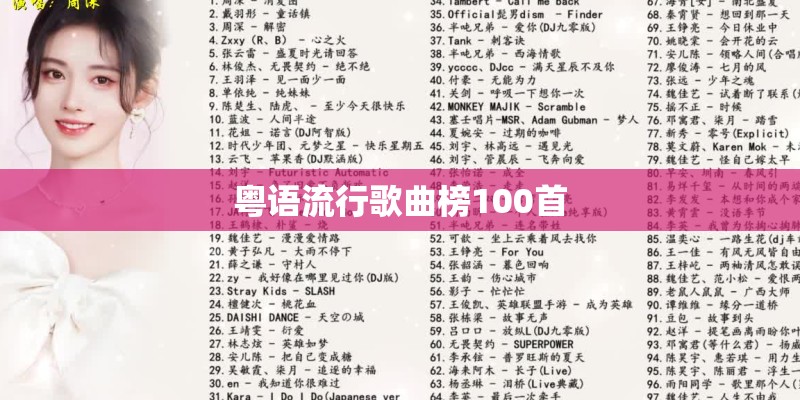 粤语流行歌曲榜100首 粤语流行歌曲榜100首