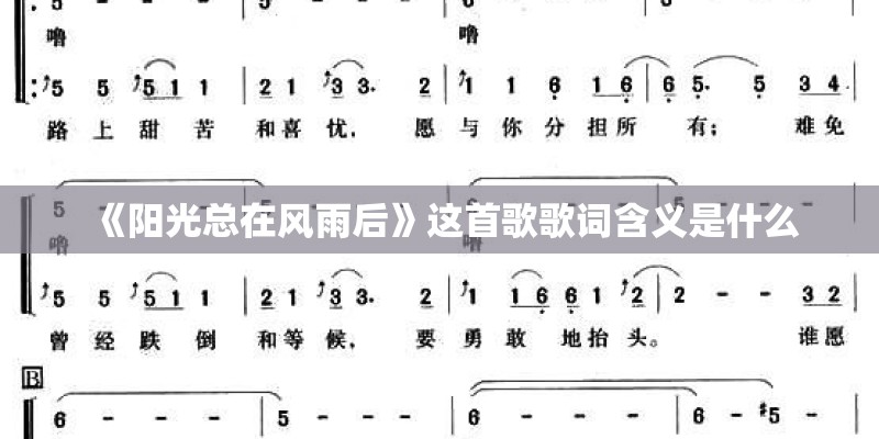 《阳光总在风雨后》这首歌歌词含义是什么