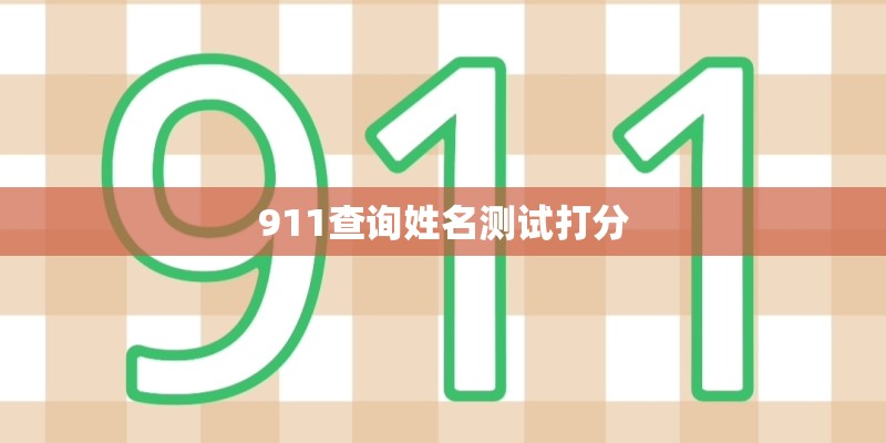 911查询姓名测试打分