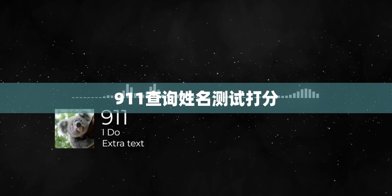 911查询姓名测试打分
