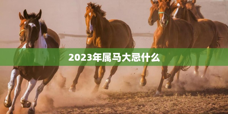 2023年属马大忌什么