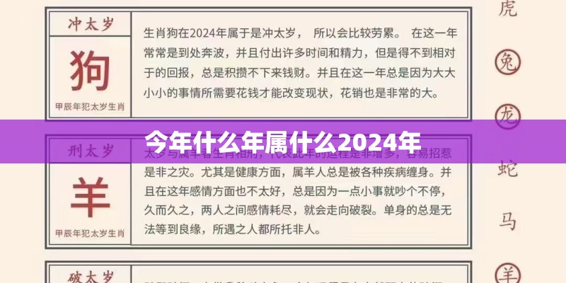 今年什么年属什么2024年